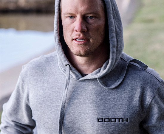 BOOTH Active Sweat Hoodie - GREY MARLE